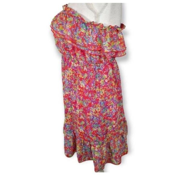 FOREVER 21 RED MULTICOLOR STRAPLESS MINI DRESS SZ.S EUC. - Picture 4 of 6